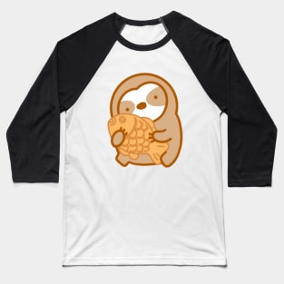 Cute Taiyaki Bungeoppang Sloth Baseball T-Shirt